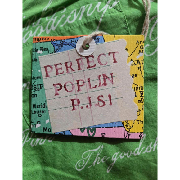 Victorias Secret PINK Green Vintage Pajama Pants Capri Sleepwear Medium NWT - Picture 3 of 6